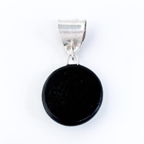 Vintage Sterling Silver 925 Blue Green Dichroic Glass Pendant - Picture 4 of 6